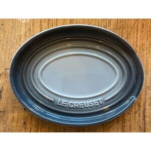 Le Creuset Stoneware Oval Spoon Rest Oyster Flint Grey Gray NEW